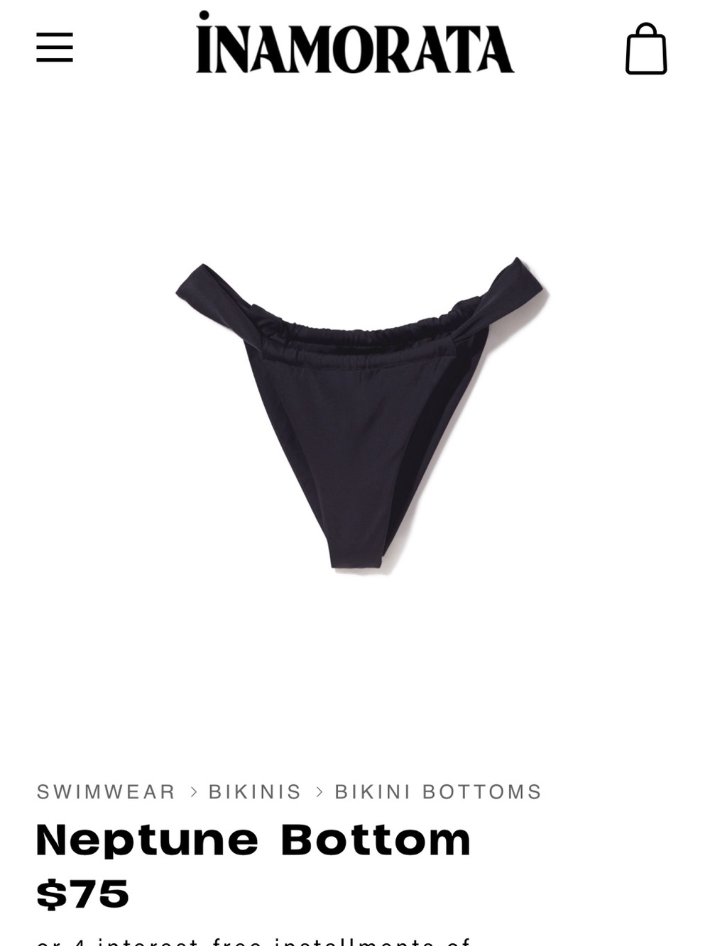 Inamorata Neptune bikini bottoms S